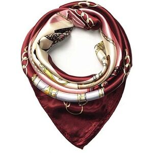 NWOT RARE Pink & Red Purse Pattern Print Scarf 34x34”